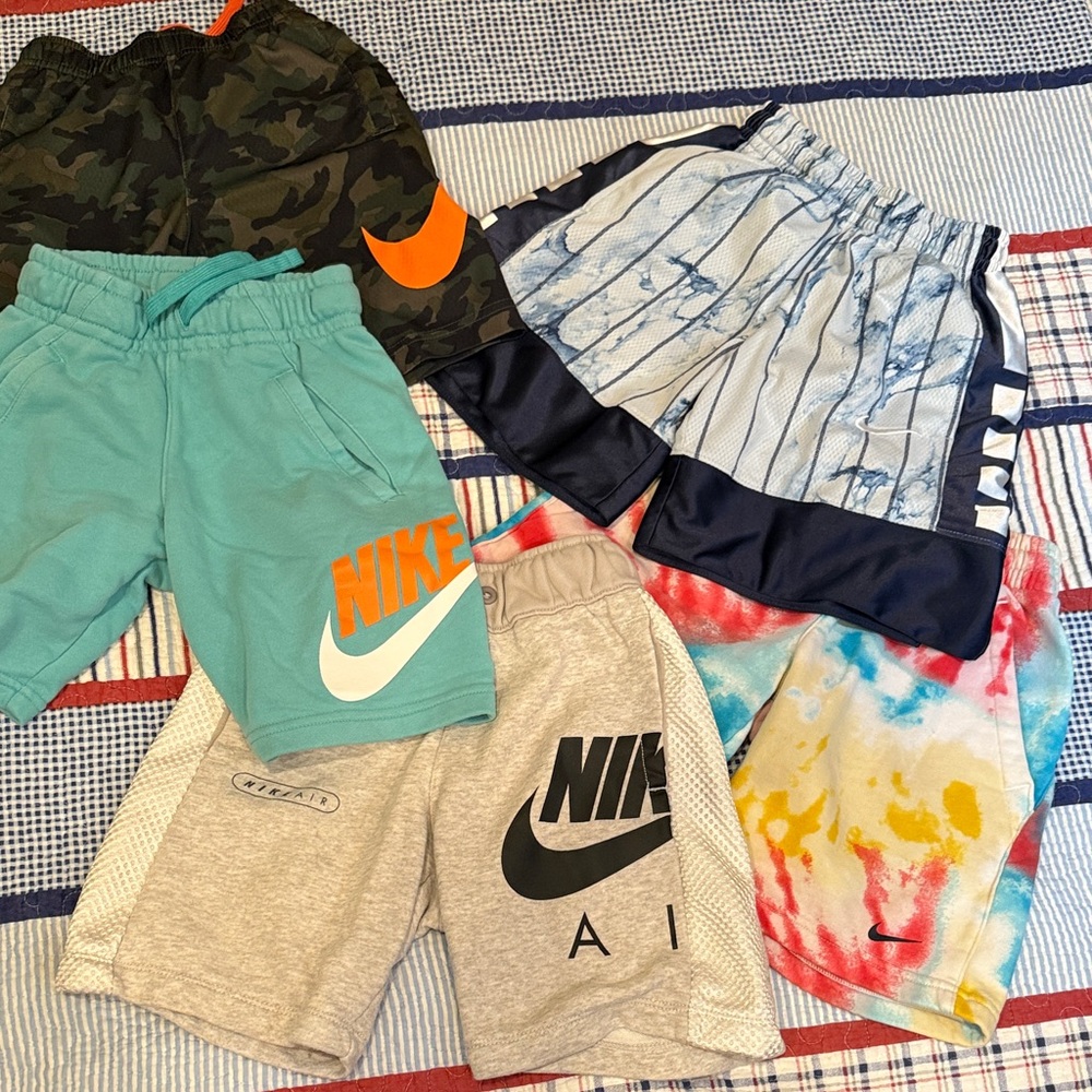 Nike Kids' Shorts Set - Teal, Gray, and Tie-Dye